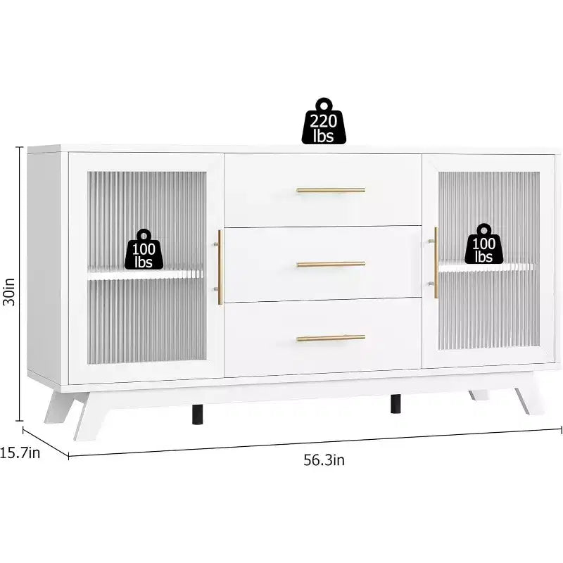 Mobile bar a 2 ante con vetro scanalato, colore bianco/venatura legno, singolo