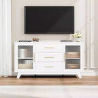 Mobile bar a 2 ante con vetro scanalato, colore bianco/venatura legno, singolo