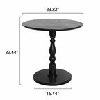 Tavolino Rotondo Nero, Piano in MDF, Base Antiscivolo, per 1 Persona