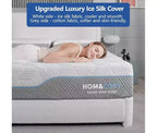 Materasso in memory foam bianco, fodera in seta ghiaccio, Queen/King, 30 cm/35 cm, 1-2 persone