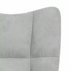 Poltrona singola in velluto grigio chiaro con schienale a blocco