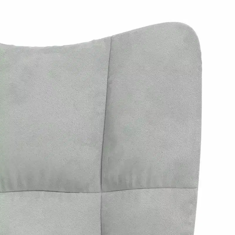 Poltrona singola in velluto grigio chiaro con schienale a blocco