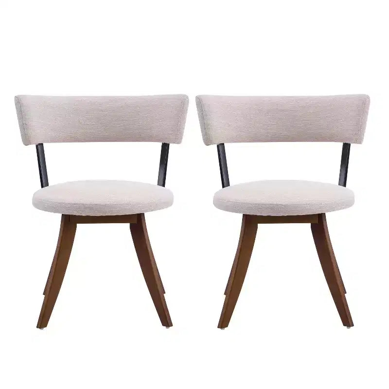 Christopher Knight Home Youngho Modern Rubber Wood Upholstered Dining Chairs with Curved Back (Set of 2)