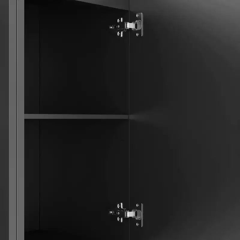 JVNOXK 56-inch Large Modern-Style Recessed Sideboard with Storage Space, Adjustable Shelves, Can Serve as Decorative Cabinet, Black