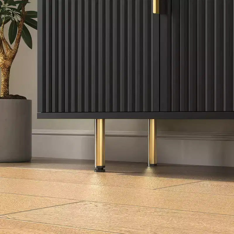 JVNOXK 56-inch Large Modern-Style Recessed Sideboard with Storage Space, Adjustable Shelves, Can Serve as Decorative Cabinet, Black