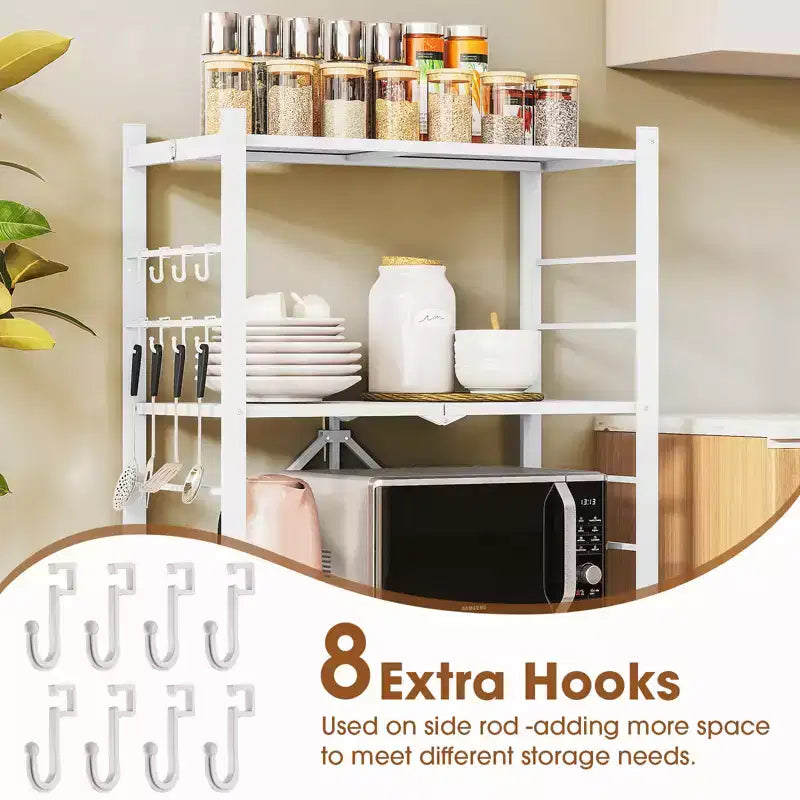 SUGIFT 4-Tier Foldable Metal Shelf with Wheels