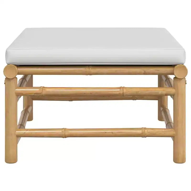 vidaXL Garden Footstool Light Gray Bamboo Medium Modular