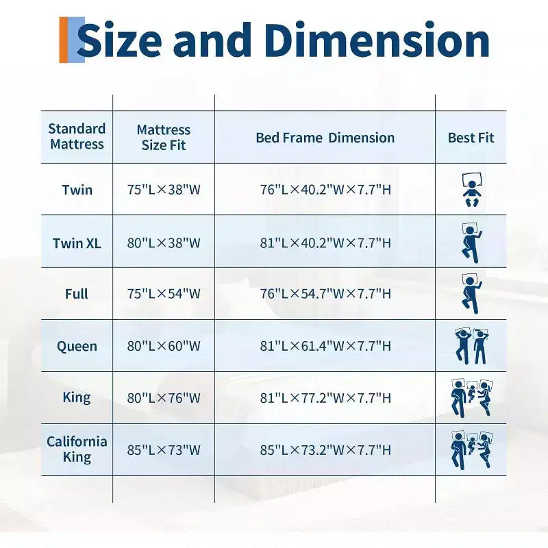 Wooden Platform Bed Frame with Fluted Design, Integrated Storage Box, No Box Spring Needed, Noise Free