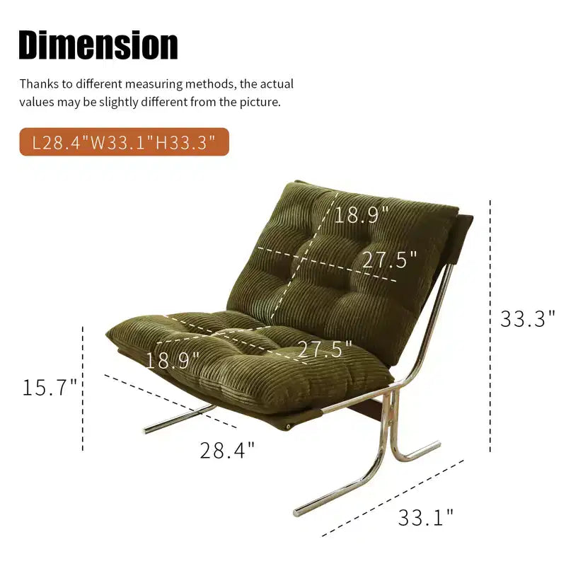 GDFStudio Joshua Modern Oversized Upholstered Accent Chair with Metal Frame