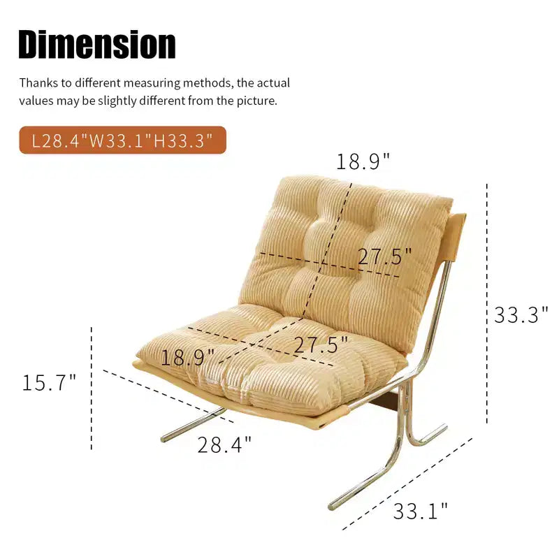 GDFStudio Joshua Modern Oversized Upholstered Accent Chair with Metal Frame