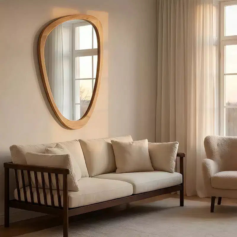 24 x 36 Modern Irregular Shape Wall Mirror, Decorative Accent Mirror for Home, Bathroom, Bedroom-Panipeachy