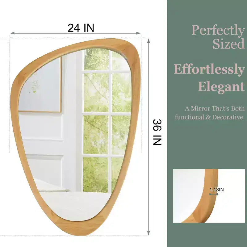 24 x 36 Modern Irregular Shape Wall Mirror, Decorative Accent Mirror for Home, Bathroom, Bedroom-Panipeachy