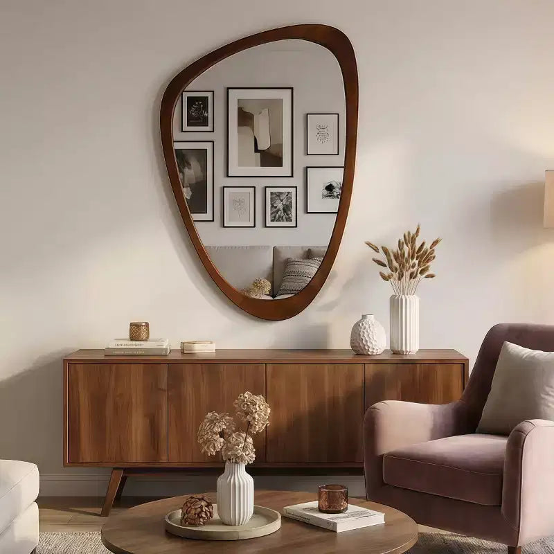 24 x 36 Modern Irregular Shape Wall Mirror, Decorative Accent Mirror for Home, Bathroom, Bedroom-Panipeachy
