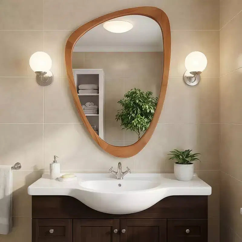24 x 36 Modern Irregular Shape Wall Mirror, Decorative Accent Mirror for Home, Bathroom, Bedroom-Panipeachy