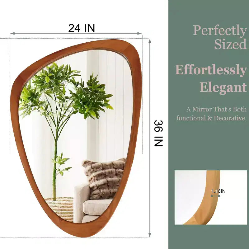 24 x 36 Modern Irregular Shape Wall Mirror, Decorative Accent Mirror for Home, Bathroom, Bedroom-Panipeachy
