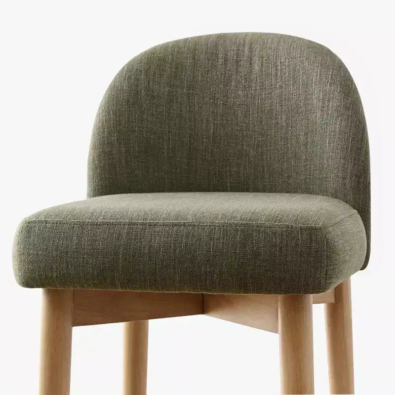 Lot de 4 tabourets de bar modernes en lin, hauteur comptoir, chaises d'îlot de cuisine de 64,7 cm avec pieds en bois massif pour salle à manger ou cuisine-Panipeachy