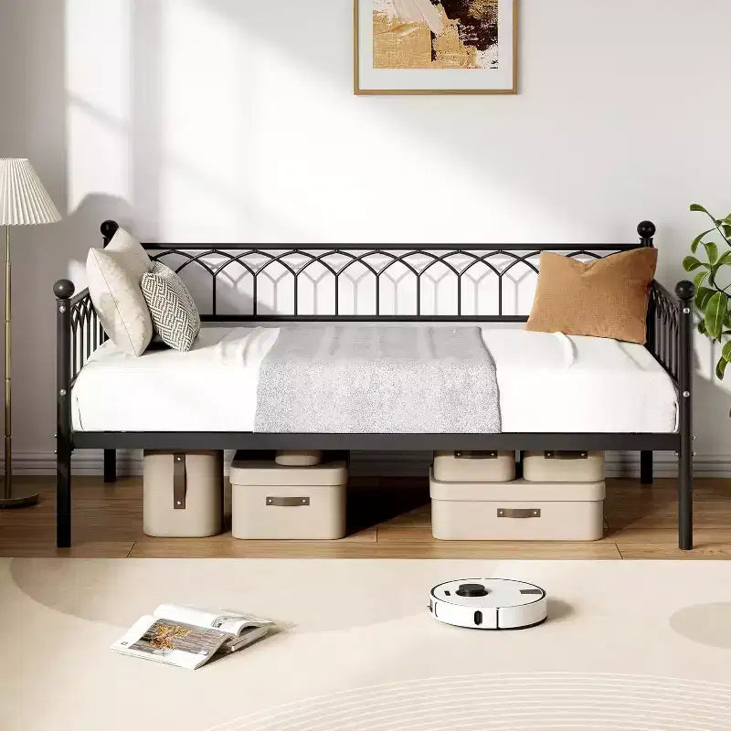 Twin Size Daybed with Metal Sofa Bed Frame, Space Saving