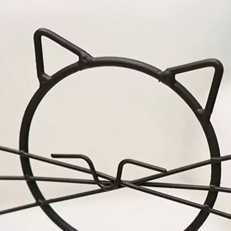 NotArt Nordic Cat-shaped Iron & Glass Hydroponic Flower Vase - Welded & Painted Aquarium-style Decor