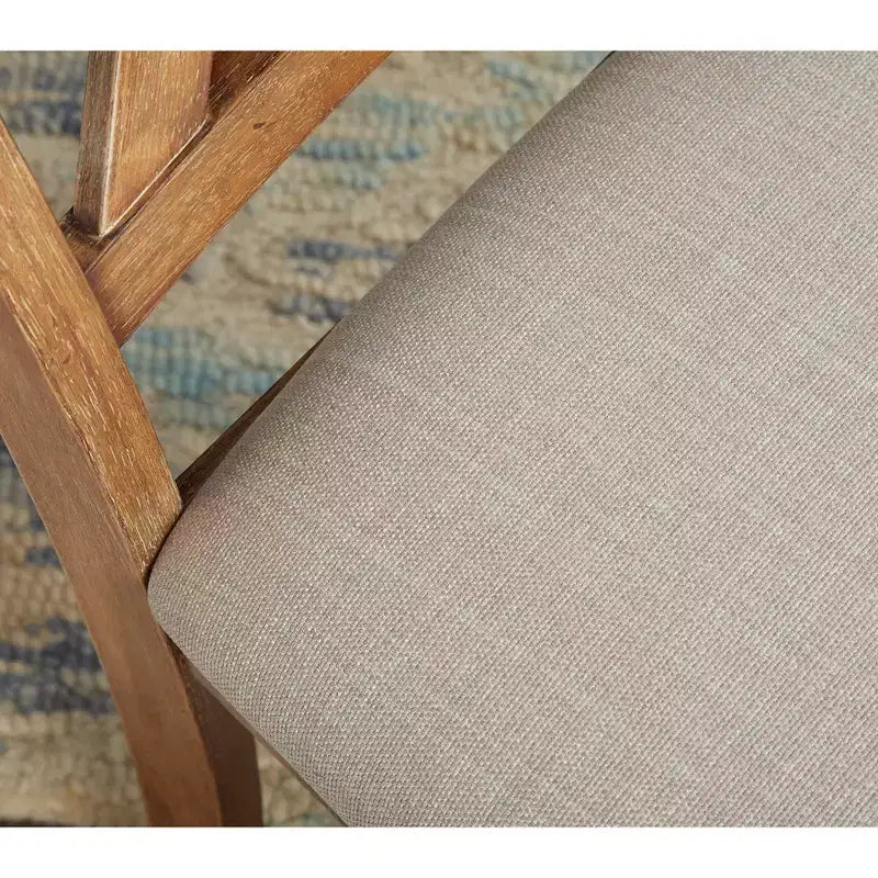 Buylateral 5pc Crenshaw Round Dining Set with Linen Cushion Chairs Driftwood : Solid Rubberwood, Linen Cushion Chairs