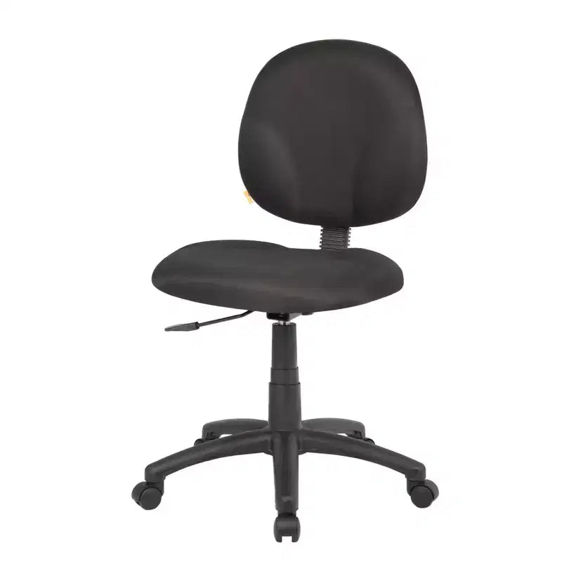 Boss Office Products Diamond Task Chair Black: Upholstered, Swivel, Adjustable Height, Metal Frame, Nylon Legs