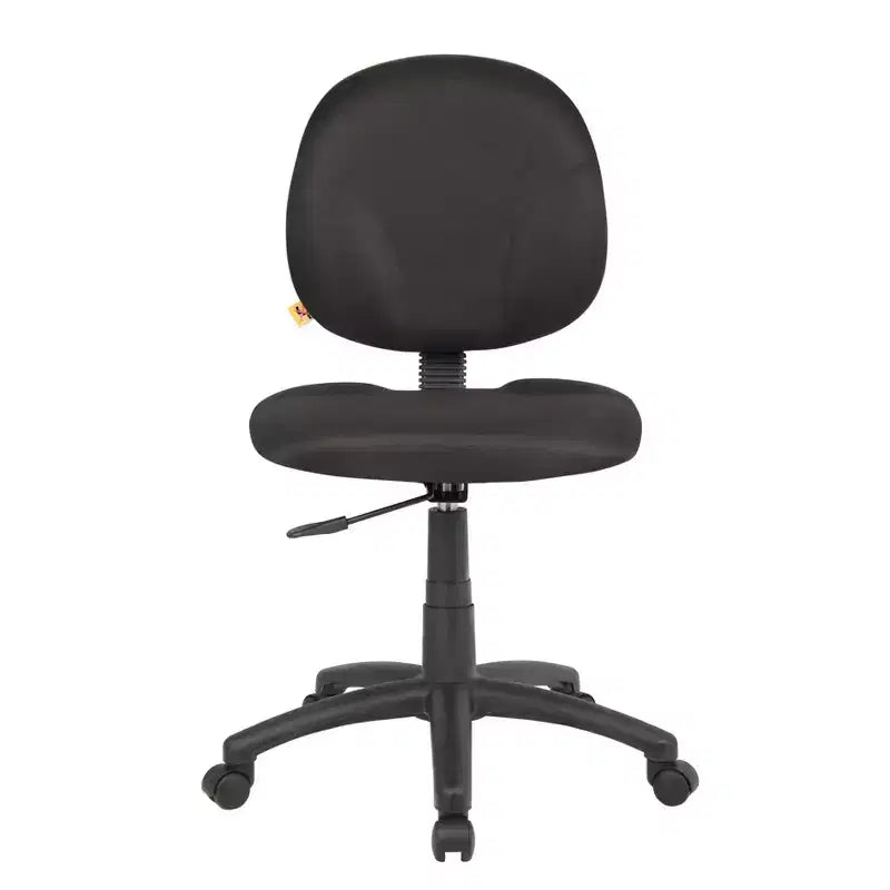 Boss Office Products Diamond Task Chair Black: Upholstered, Swivel, Adjustable Height, Metal Frame, Nylon Legs