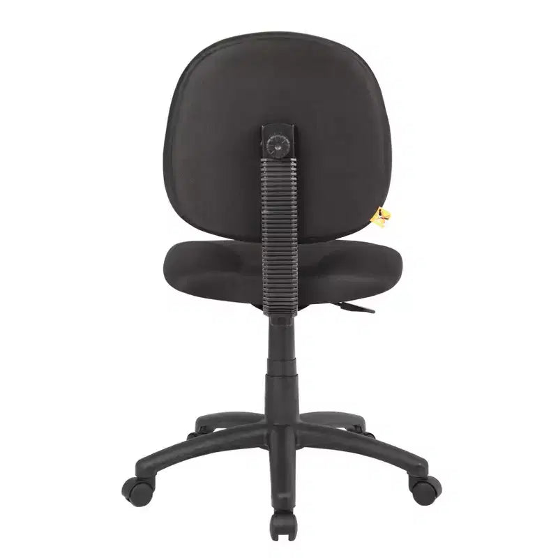 Boss Office Products Diamond Task Chair Black: Upholstered, Swivel, Adjustable Height, Metal Frame, Nylon Legs