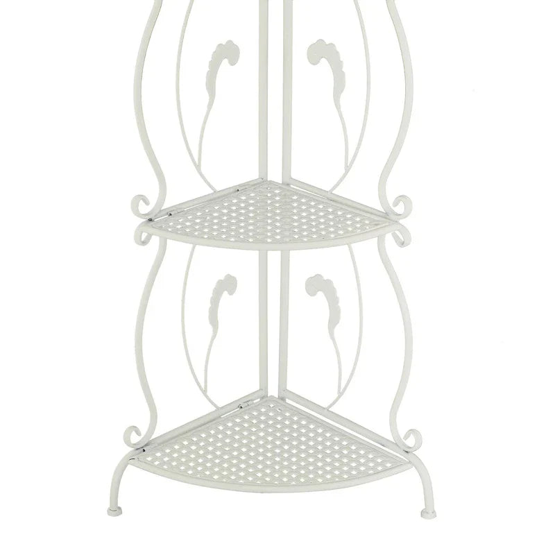 Scaffale pieghevole alto a 5 ripiani in metallo a spirale per interni ed esterni - Oro o Bianco - Roche River Decor