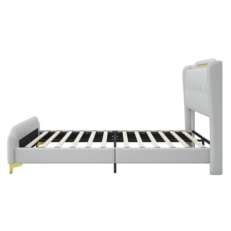 Letto Moderno Imbottito in Ecopelle