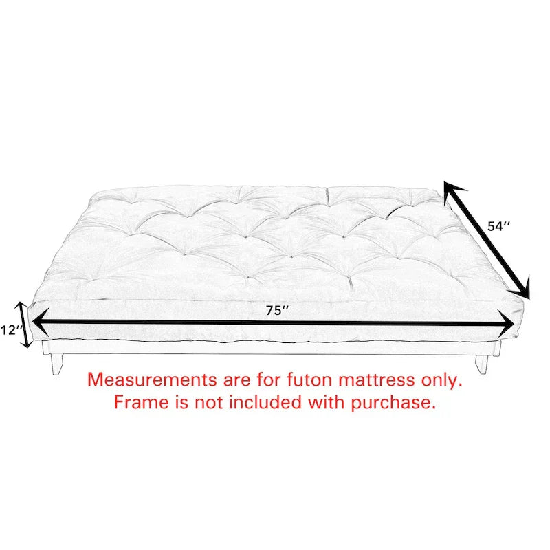 Materasso per futon TruPedic Full Granite Grey 12 pollici