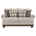 Divanetto tradizionale marrone grano con borchie decorative