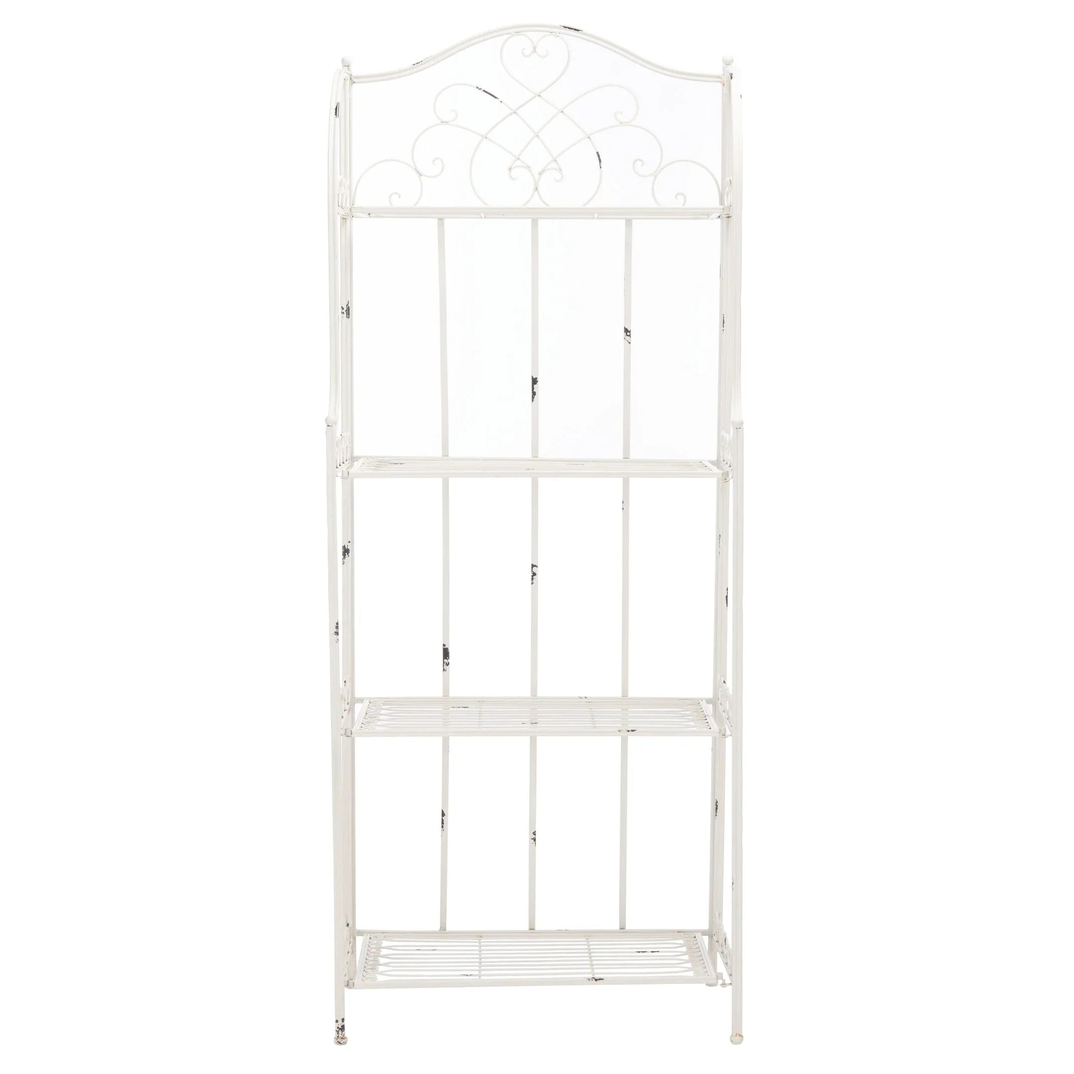 SAFAVIEH Bryn Scaffale da panettiere da esterno a 4 ripiani in ferro battuto vittoriano - 25 pollici L x 15 pollici P x 63 pollici H - 25 L x 15 P x 63 H