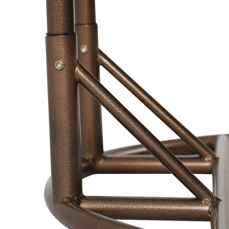 Sedia sospesa a dondolo a forma di uovo con supporto in metallo, telaio in vimini e cuscino – Beige / Blu antracite / Bianco / Blu / Bianco antico / Marrone / Tela, 2 posti
